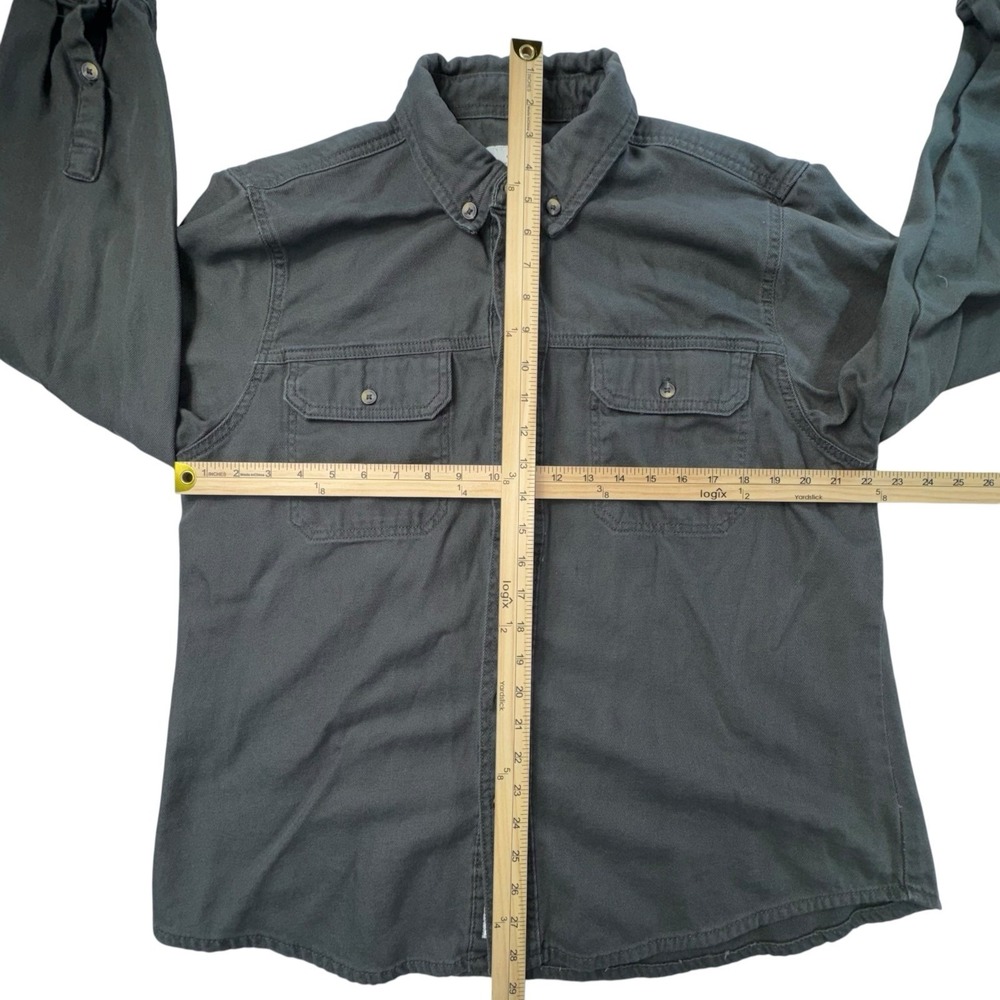 Lucky Brand 100% Cooton Button Up Long Sleeves Collard Shirt Olive Men's Large - Picture 8 of 14